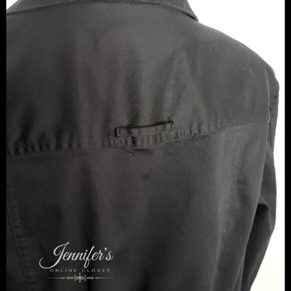 3/$25 CJ Banks Women's Black Cotton Button Closure Long Sleeve Jacket - Picture 6 of 10